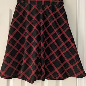 BDG A-Line Skirt in Red and Black Plaid